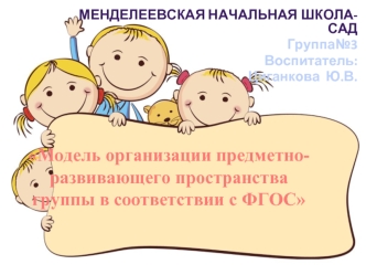 Модель организации предметно-развивающего пространства группы в соответствии с ФГОС