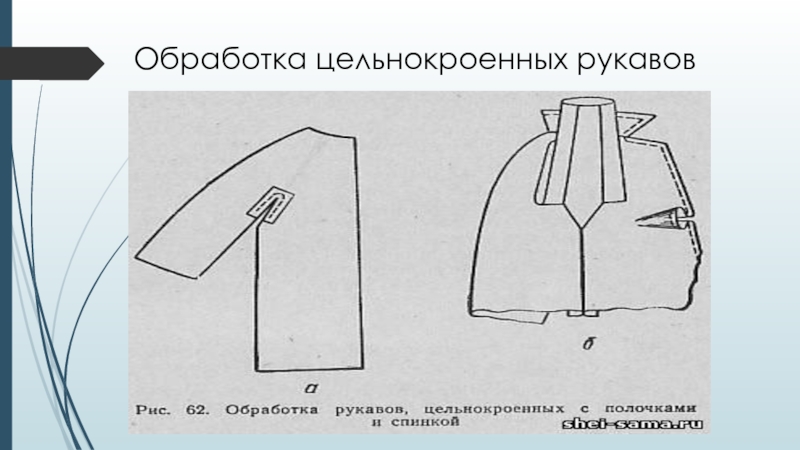 Технология обработки. Обработка цельнокроенного рукава. Обработка цельнокроеного рукава. Обработка шва цельнокроеного рукава. Обработка цельнокроеного рукава манжетой.