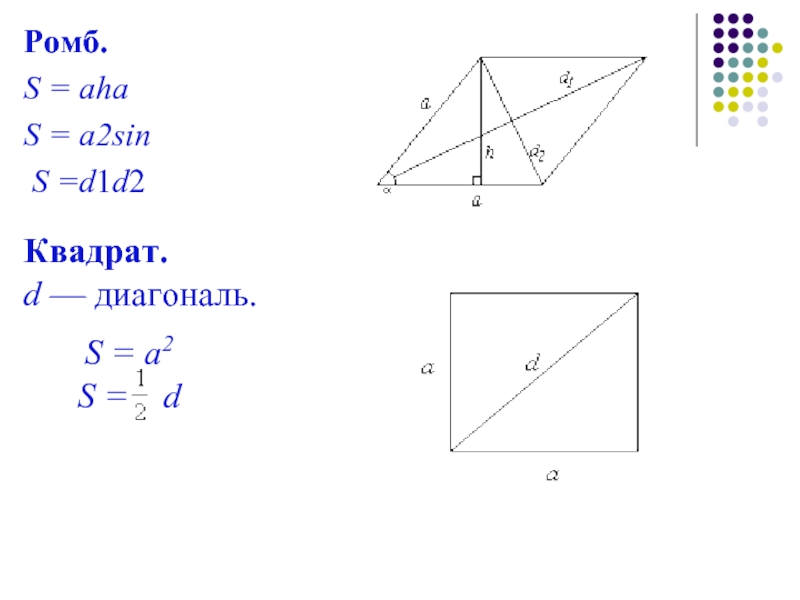 Найдите длину диагонали d2. A2=d1^2+d2^2 ромб. S 1/2d1d2 ромб. Ромб d1 d2. S ромба d1 d2.