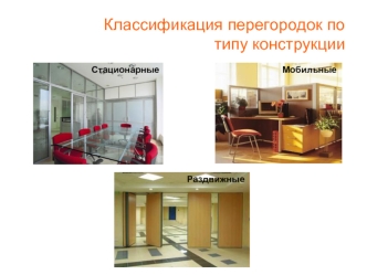 Классификация перегородок по типу конструкции