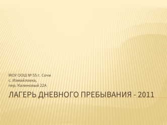 Лагерь дневного пребывания - 2011