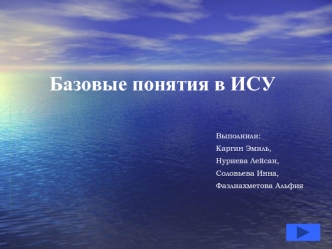 Базовые понятия в ИСУ