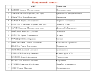 Профсоюзный  комитет: