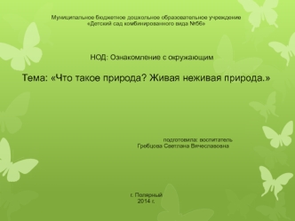 Презентация. Живая-неживая природа