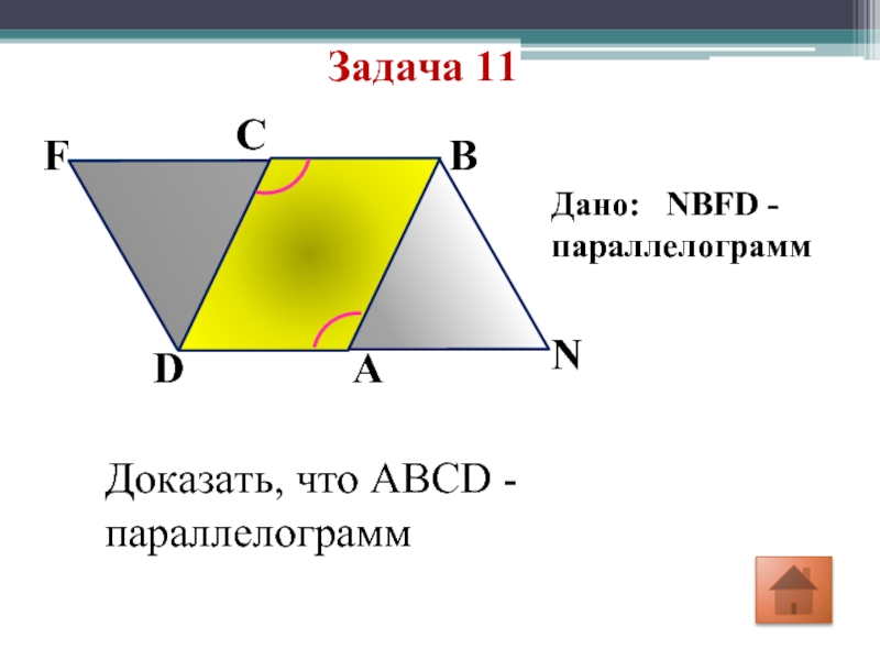 Дано abcd параллелограмм доказать abcd параллелограмм. Параллелограмм задачи. Задачи на доказательство параллелограмма. Параллелограмм решение задач. NBFD параллелограмм.