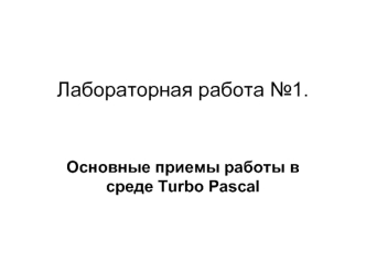 Лабораторная работа №1.
