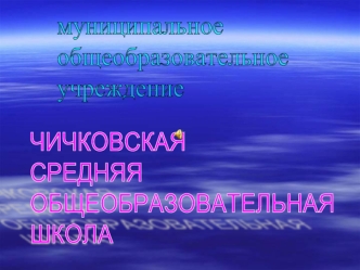 ЧИЧКОВСКАЯ
СРЕДНЯЯ
ОБЩЕОБРАЗОВАТЕЛЬНАЯ
ШКОЛА