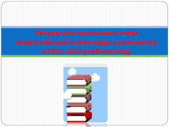 Результаты школьного этапа всероссийской олимпиады школьников в 2011-2012 учебном году