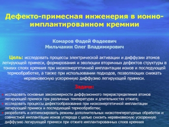 Дефекто-примесная инженерия в ионно-имплантированном кремнии