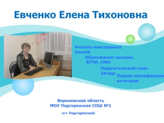Евченко Елена Тихоновна