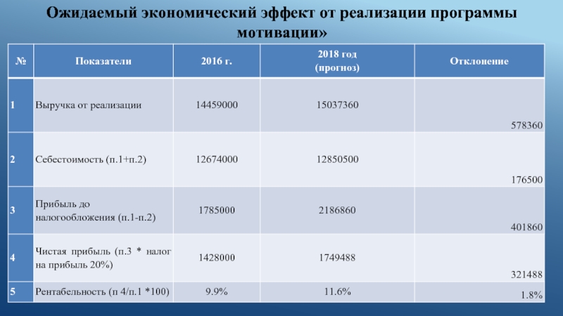 Описание экономического эффекта от реализации проекта