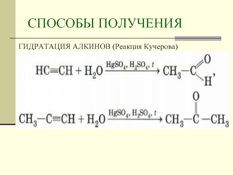 Схема реакции кучерова