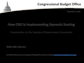 How CBO is Implementing Dynamic Scoring