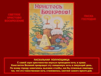 СВЕТЛОЕ
ХРИСТОВО
ВОСКРЕСЕНИЕ