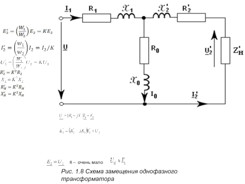 Элементы схемы замещения трансформатора