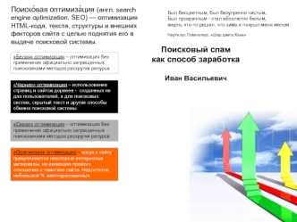 Поисковый спам как способ заработка

Иван Васильевич