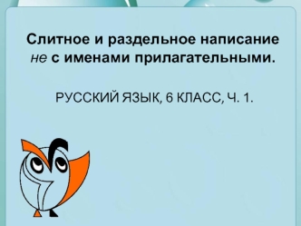 Слитное и раздельное написание не с именами прилагательными (русский язык, 6 класс)