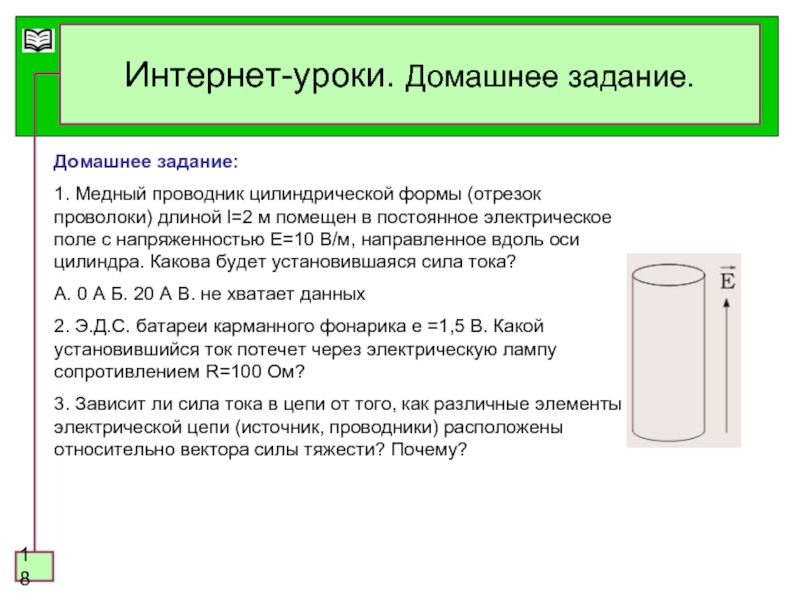 На рисунке изображен цилиндрический проводник по которому