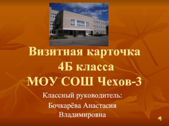 Визитная карточка 4Б классаМОУ СОШ Чехов-3
