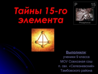 Тайны 15-го элемента