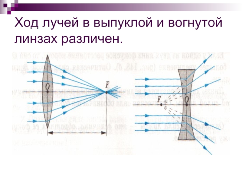 Покажите на рисунке ход лучей после преломления в собирающей линзе