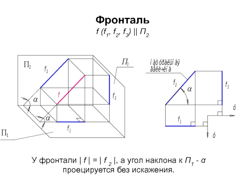 Фронталь. Фронталь на комплексном чертеже. Комплексный чертеж фронтали. Угол наклона фронтали. Фронталь f.