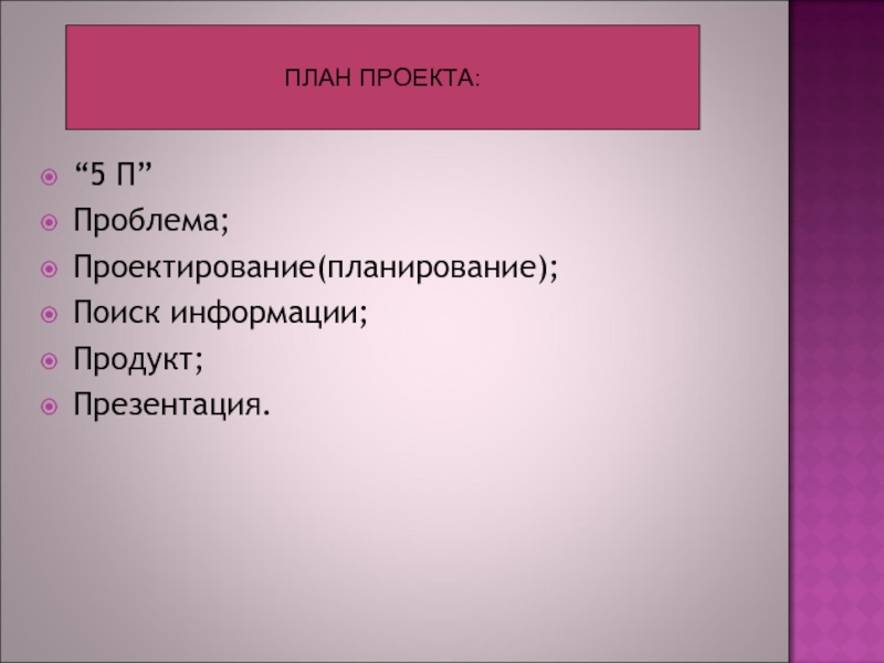 План презентации проекта