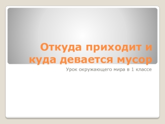 Откуда приходит и куда девается мусор