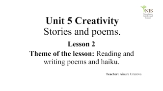 Reading and writing poems and haiku. Lesson 2