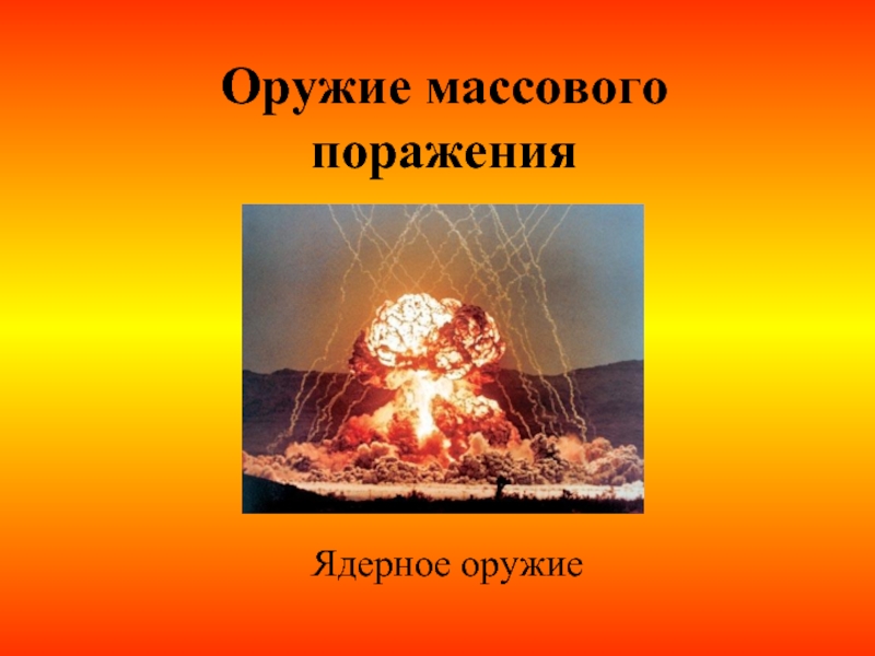 Характеристика ядерного оружия и действий населения в очаге ядерного поражения презентация