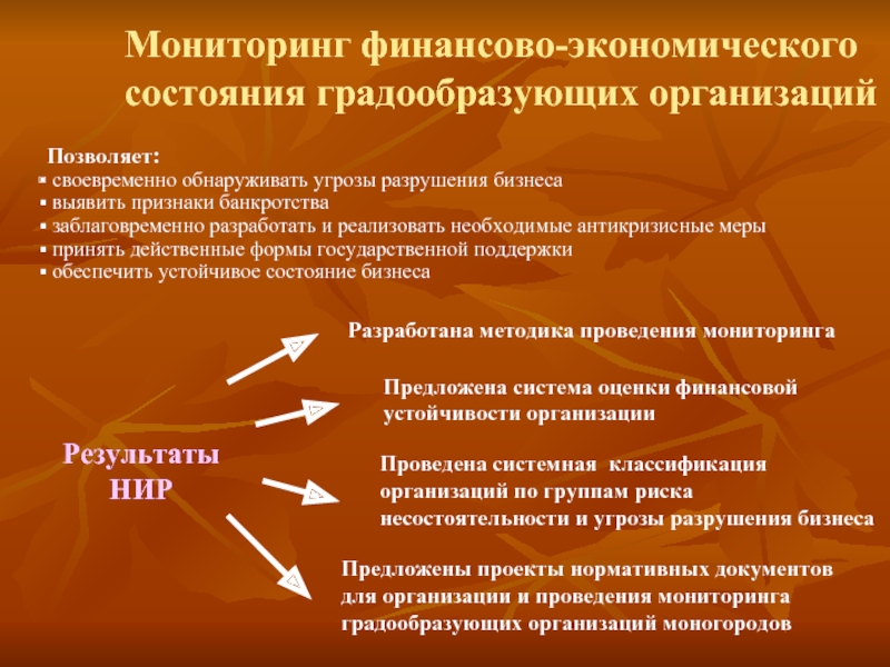 Мониторинг финансовой деятельности