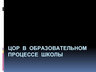 ЦОР в образовательном процессе школы