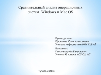 Сравнительный анализ операционных систем Windows и Mac OS