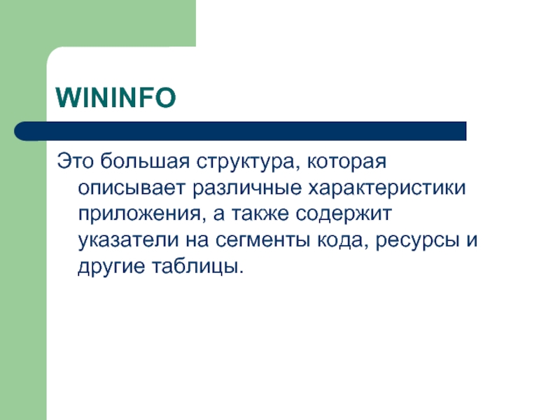 Большая структура. WININFO.