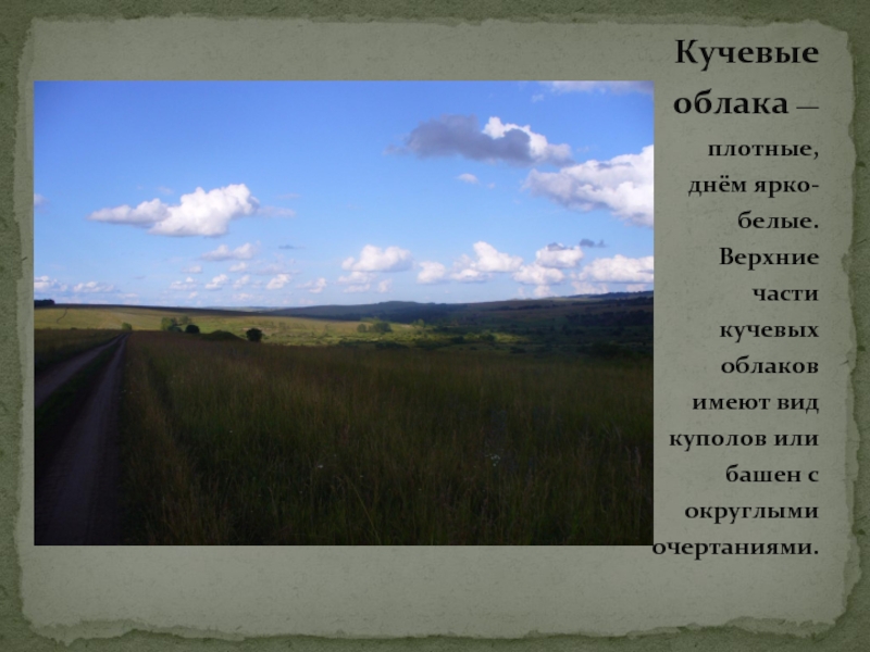 Верхнем бел. Верхняя граница кучевой облачности. Кучевые селения. Кучевые культуры в Забайкальском крае.