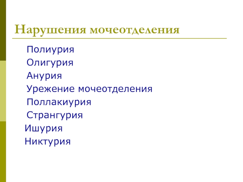 Странгурия это. Полиурия олигурия. Ишурия анурия олигурия. Поллакиурия и странгурия. Анурия дизурия олигурия полиурия.