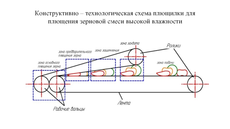 Конструктивно – технологическая схема плющилки для плющения зерновой смеси высокой влажности