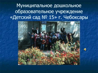 Муниципальное дошкольное образовательное учреждение Детский сад № 15 г. Чебоксары