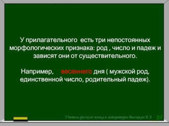 Разряды прилагательных. Притяжательные прилагательные