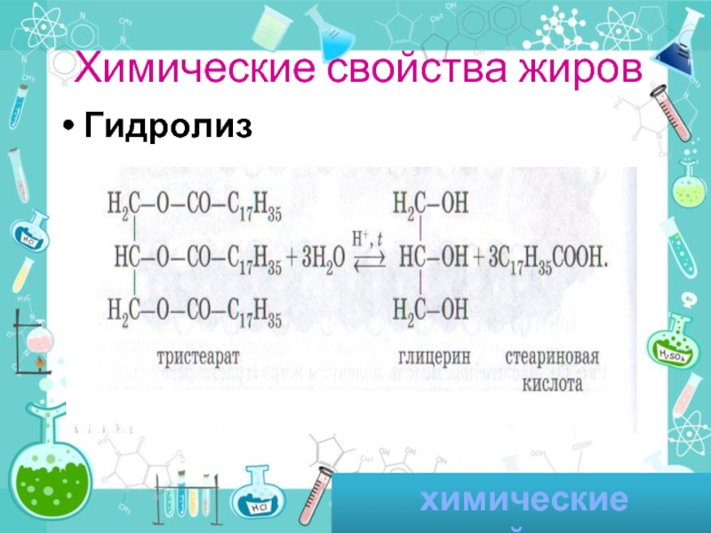 Жиры стеариновой кислоты. Химические свойства жиров. Стеариновая кислота химические свойства. Жиры химия химические свойства. Гидролиз жиров химия.