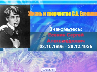 Есенин Сергей Александрович. (11 класс)