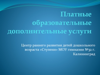 Платные образовательные дополнительные услуги