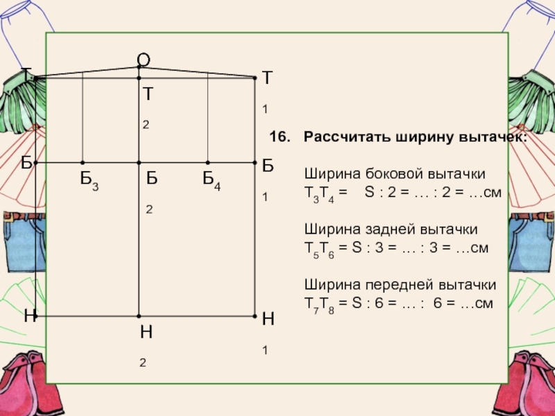 Построение чертежа клиньевой юбки 7 класс пошагово