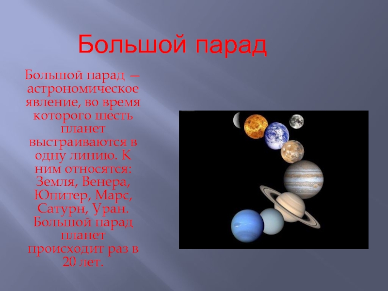 Когда будет парад планет. Парад планет презентация.