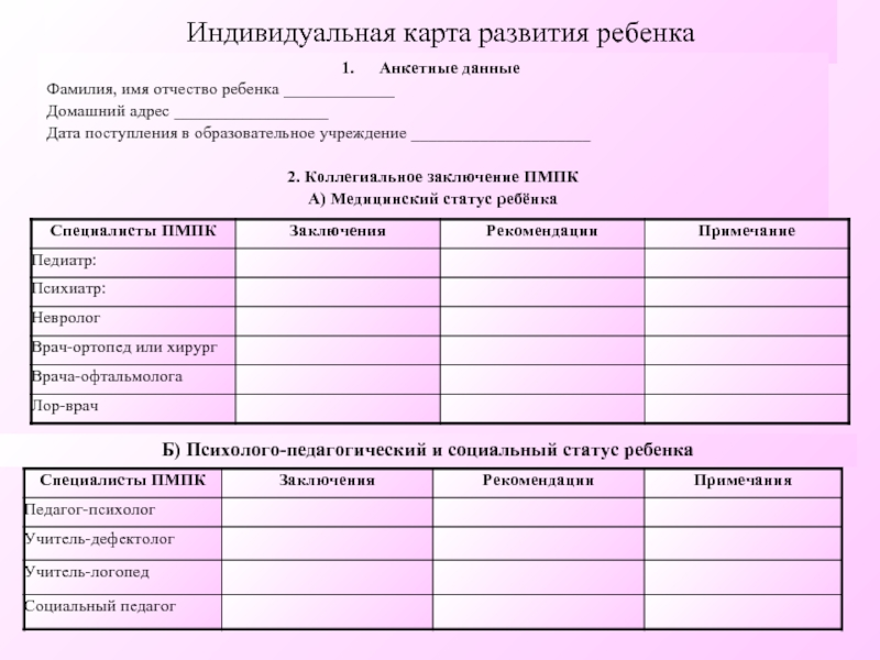 Дневник динамического наблюдения пмпк образец заполнения