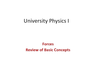 University physics. Forces review of basic concepts