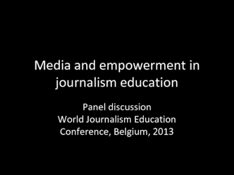 Media and empowerment in journalism education