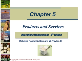 Products and services. (Chapter 5)