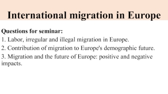 International migration in Europe