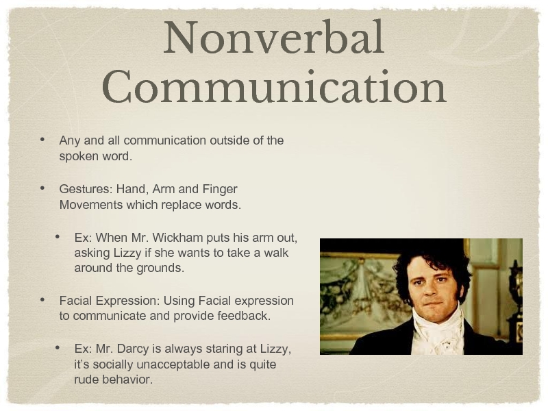 Nonverbal CommunicationAny and all communication outside of the spoken word.Gestures: Hand,